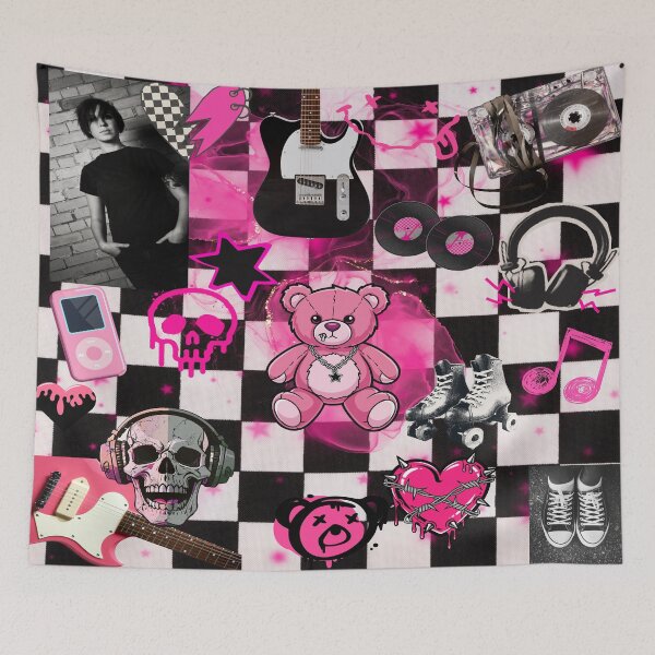 Item preview, Hot Pink Mall Goth Collage designed and sold by Side By Side Studio.