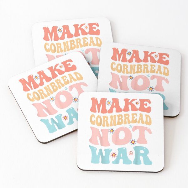 Item preview, Make Corn Bread Instead of War Funny Groovy Peace Cooking Baking T-Shirt designed and sold by teluguredbubble.