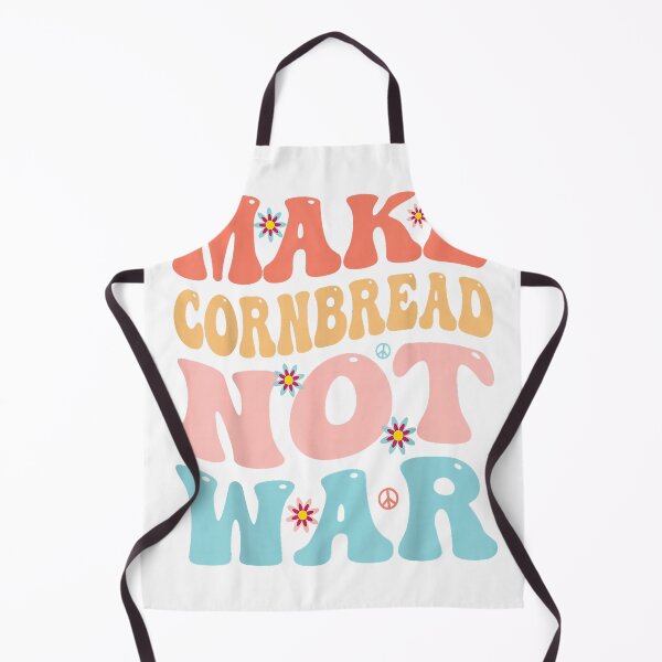Item preview, Make Corn Bread Instead of War Funny Groovy Peace Cooking Baking T-Shirt designed and sold by teluguredbubble.