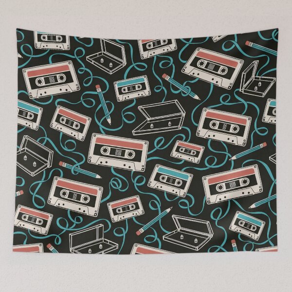 Item preview, Mixtape Cassette Repeat Tapes Spilled Ribbon and Cases | Retro Music Print designed and sold by StickyGuys.