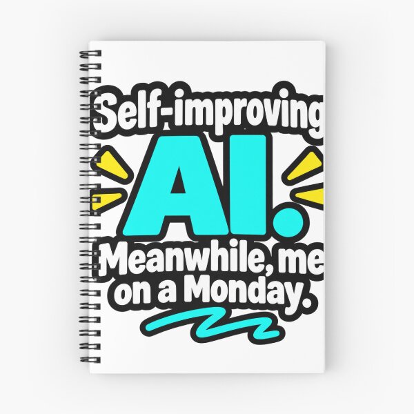 Item preview, Self Improving AI Meanwhile Me On A Monday Funny Quote Design designed and sold by Kenzie & Co.