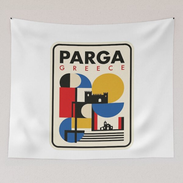 Item preview, Retro Parga Bauhaus Geometric Skyline designed and sold by k3rstman1.