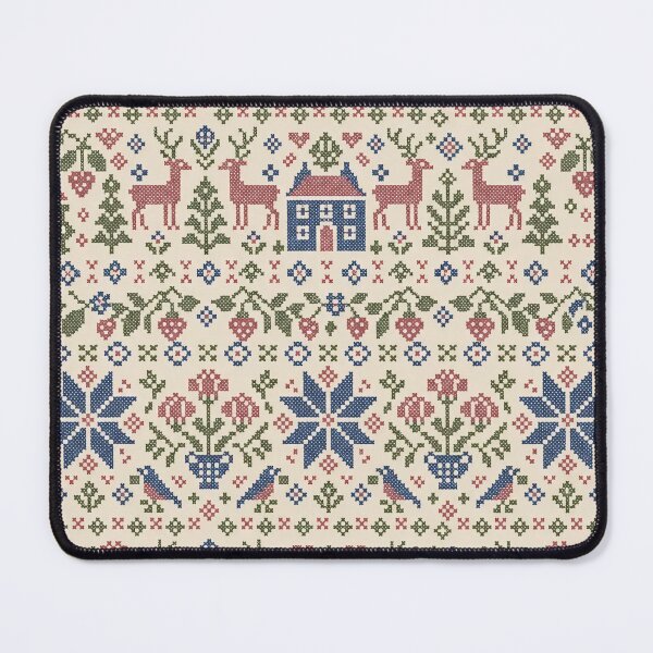 Item preview, Cross Stitch Sampler Repeat Folk Motifs and Stitch Bands | Embroidery Print designed and sold by StickyGuys.