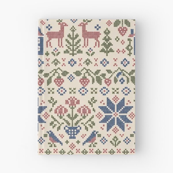 Item preview, Cross Stitch Sampler Repeat Folk Motifs and Stitch Bands | Embroidery Print designed and sold by StickyGuys.