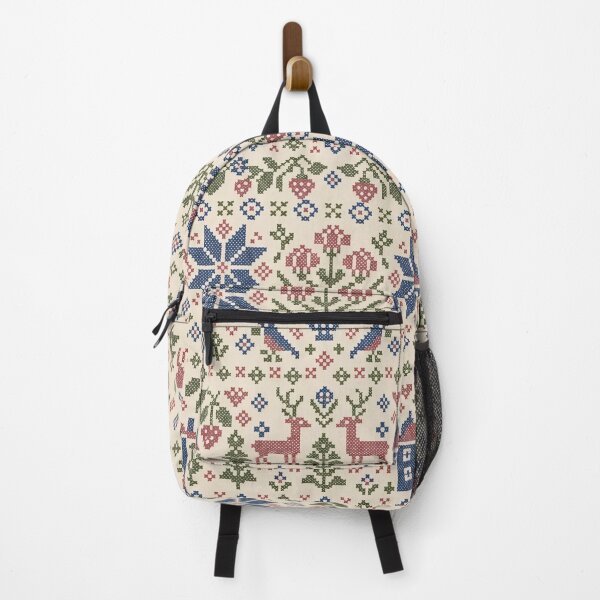 Item preview, Cross Stitch Sampler Repeat Folk Motifs and Stitch Bands | Embroidery Print designed and sold by StickyGuys.