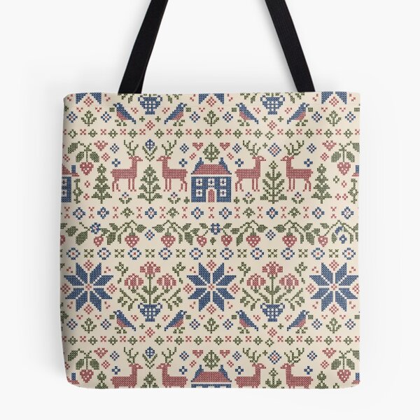 Item preview, Cross Stitch Sampler Repeat Folk Motifs and Stitch Bands | Embroidery Print designed and sold by StickyGuys.