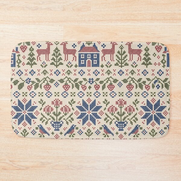 Item preview, Cross Stitch Sampler Repeat Folk Motifs and Stitch Bands | Embroidery Print designed and sold by StickyGuys.