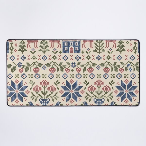 Item preview, Cross Stitch Sampler Repeat Folk Motifs and Stitch Bands | Embroidery Print designed and sold by StickyGuys.