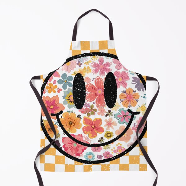 Item preview, Retro Floral Checkered Happy Face: 90s Smile Flower Power designed and sold by Aritxa.