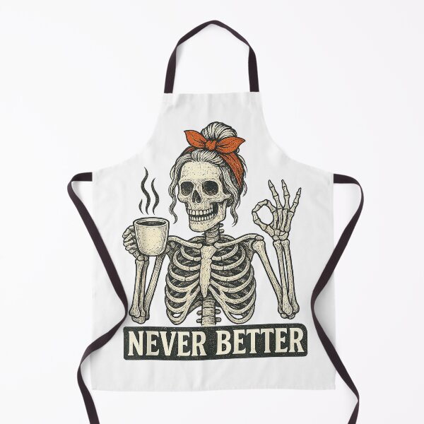 Item preview, Messy Bun Drinking Coffee for Women Never Better Skeleton T-Shirt designed and sold by all-shp.
