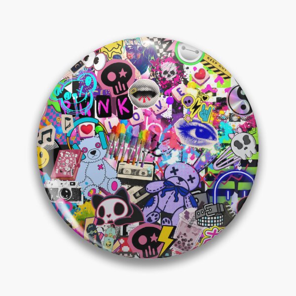 Item preview, Y2K Scenecore Retro Stickerbomb Collage designed and sold by Side By Side Studio.