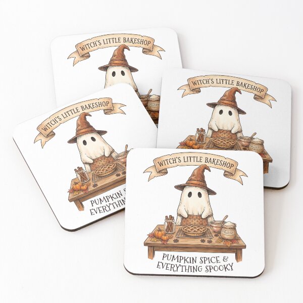 Item preview, Witch's Little Bakeshop Ghost Pumpkin Pie Fall Design designed and sold by RAWVANE.