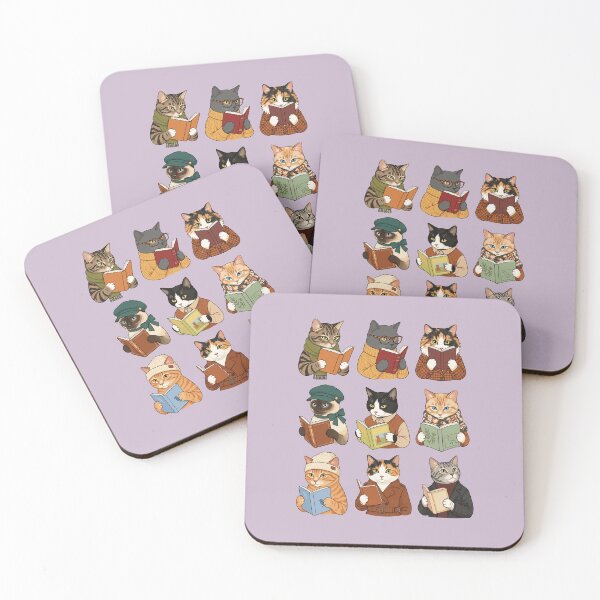 Item preview, Book Lover Cats Reading, Cozy Literary Cat Autumn Illustration designed and sold by Krasnovaovaova.