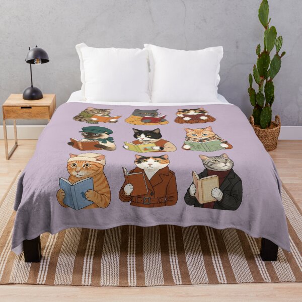 Item preview, Book Lover Cats Reading, Cozy Literary Cat Autumn Illustration designed and sold by Krasnovaovaova.