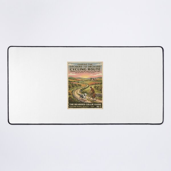Item preview, Bearded Collie Orchard Cyclist designed and sold by PictoVibe.