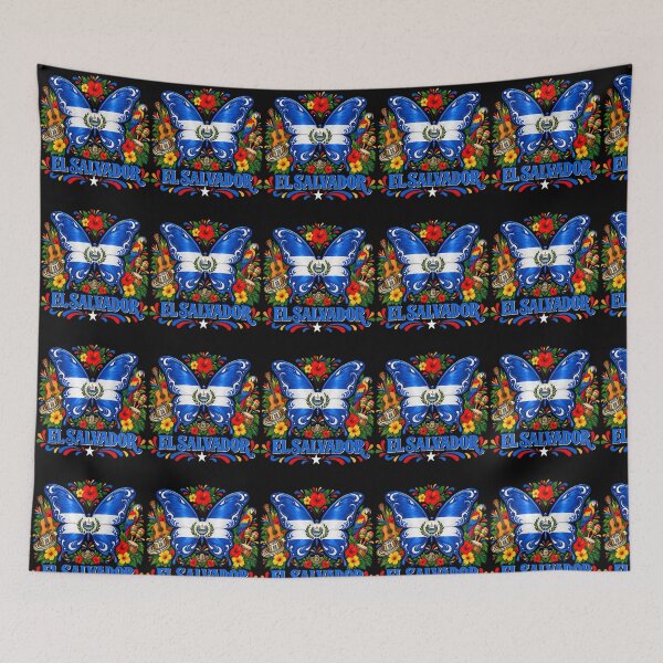 Item preview, El Salvador Hispanic Heritage Month Latino Flags Butterfly designed and sold by snailslowdance.