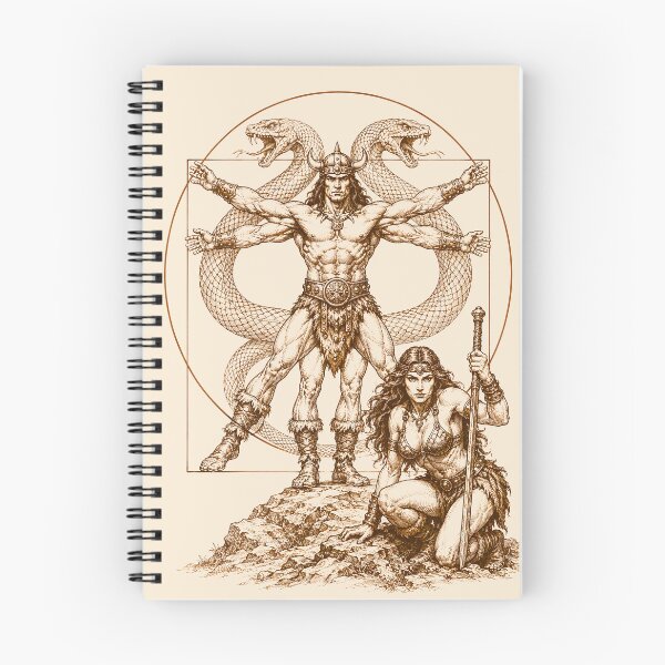 Item preview, Vitruvian Barbarian – Conan Dark Fantasy Vintage Illustration Tee designed and sold by Overlord Kingdom.