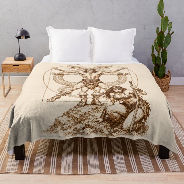 Item preview, Vitruvian Barbarian – Conan Dark Fantasy Vintage Illustration Tee designed and sold by Overlord Kingdom.