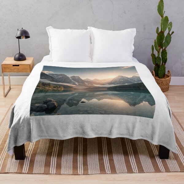 Item preview, Golden Dawn Reflections on a Serene Mountain Lake designed and sold by PrintWavePro.