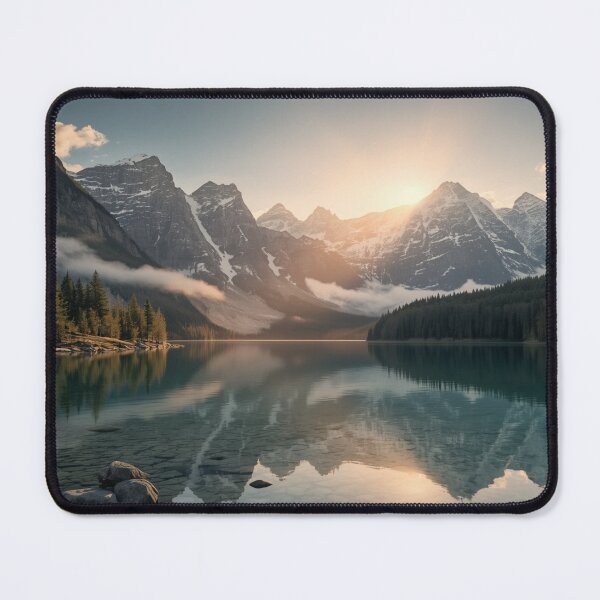 Item preview, Golden Dawn Reflections on a Serene Mountain Lake designed and sold by PrintWavePro.