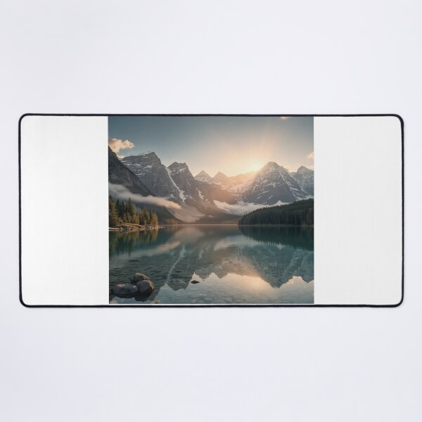 Item preview, Golden Dawn Reflections on a Serene Mountain Lake designed and sold by PrintWavePro.