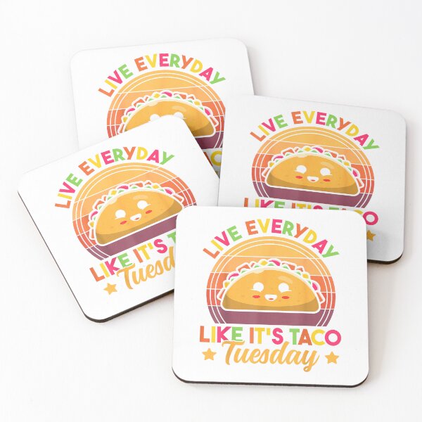 Item preview, Live Everyday Like It's Taco Tuesday Retro Funny Taco Lover T-Shirt designed and sold by MaLhari-Market.