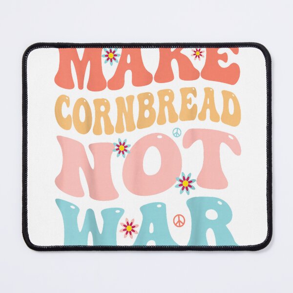 Item preview, Make Corn Bread Instead of War Funny Groovy Peace Cooking Baking T-Shirt designed and sold by teluguredbubble.