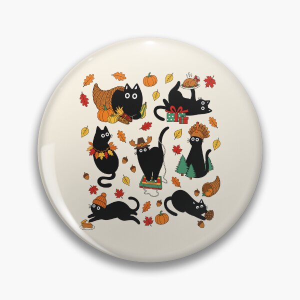 Artikelvorschau, Schwarze Katzen zum Erntedankfest, lustiges Herbstkatzen-Kürbismuster entworfen und verkauft von Krasnovaovaova.