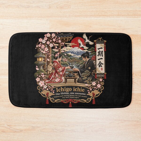 Item preview, Japanese Ichigo Ichie Art – One Lifetime One Encounter Tea Ceremony Embroidery designed and sold by Emoji Emblems.