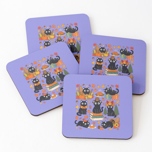 Item preview, Black Cat Autumn Harvest, Cute Thanksgiving Cats with Pumpkins and Books designed and sold by Krasnovaovaova.