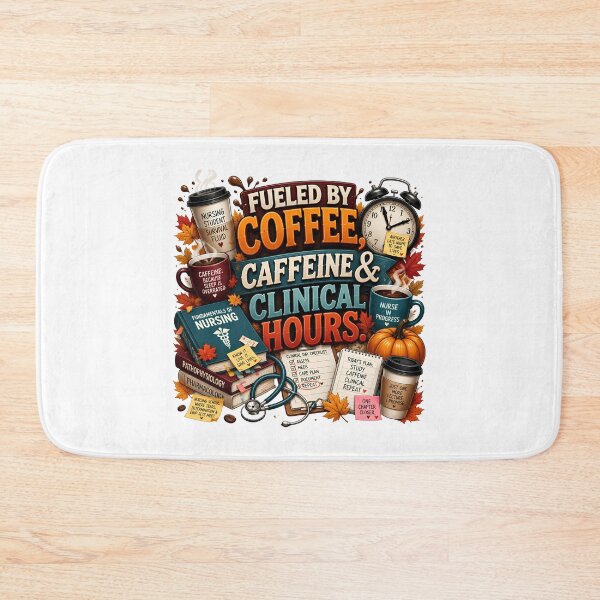Item preview, Nursing Student Fueled by Coffee Caffeine & Clinical Hours | Fall Nursing School Humor designed and sold by CuteDesignables.