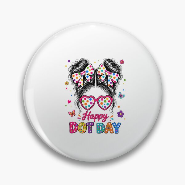 Item preview, Happy Dot Day Colorful Polka Dot Messy Bun Girl designed and sold by ImeldaSparks.