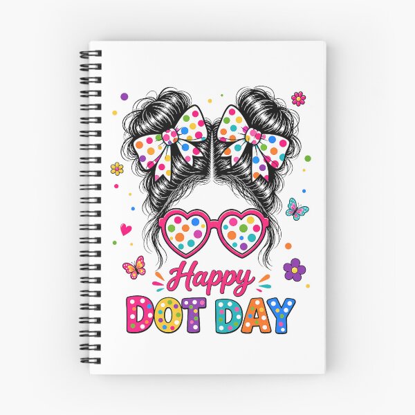 Item preview, Happy Dot Day Colorful Polka Dot Messy Bun Girl designed and sold by ImeldaSparks.