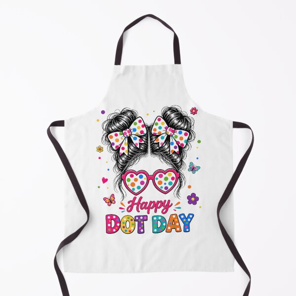 Item preview, Happy Dot Day Colorful Polka Dot Messy Bun Girl designed and sold by ImeldaSparks.