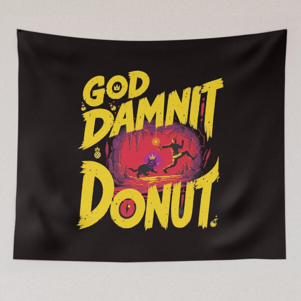 Item preview, God Damnit Donut Cave Scene Humorous Art designed and sold by HANADODES.