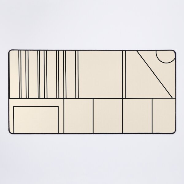Item preview, Mid Century Modern Minimalist Geometric Abstract Modtastic Modernist Pattern in Black and Almond Cream designed and sold by kierkegaard.