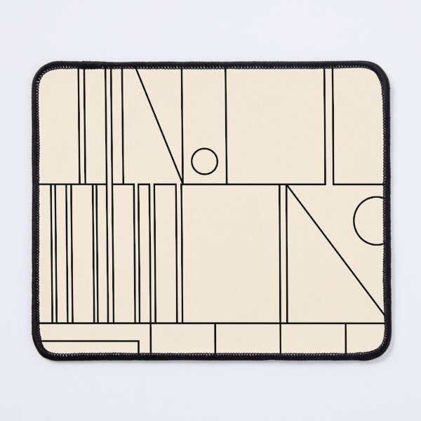 Item preview, Mid Century Modern Minimalist Geometric Abstract Modtastic Modernist Pattern in Black and Almond Cream designed and sold by kierkegaard.