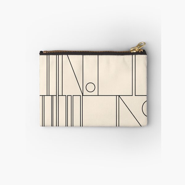 Item preview, Mid Century Modern Minimalist Geometric Abstract Modtastic Modernist Pattern in Black and Almond Cream designed and sold by kierkegaard.