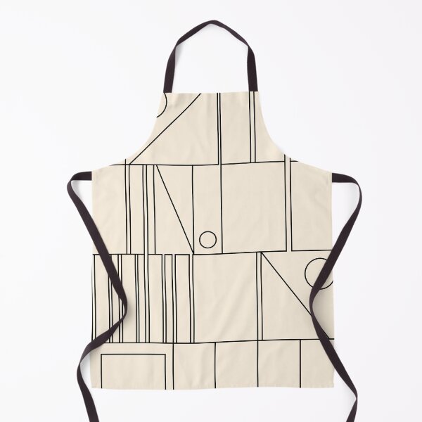 Item preview, Mid Century Modern Minimalist Geometric Abstract Modtastic Modernist Pattern in Black and Almond Cream designed and sold by kierkegaard.