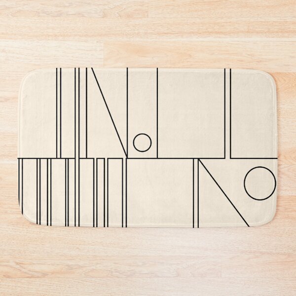 Item preview, Mid Century Modern Minimalist Geometric Abstract Modtastic Modernist Pattern in Black and Almond Cream designed and sold by kierkegaard.