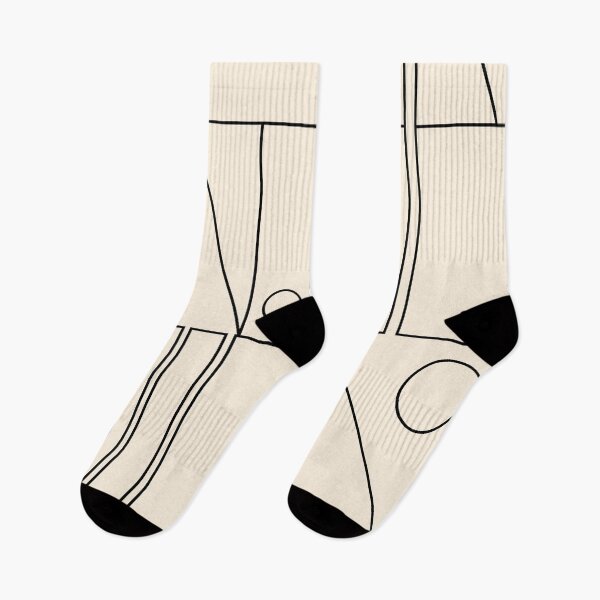 Aperçu de l'œuvre Motif géométrique abstrait minimaliste et moderne du milieu du siècle, de style Modtastic Modernist, en noir et crème amande. créée et vendue par kierkegaard.