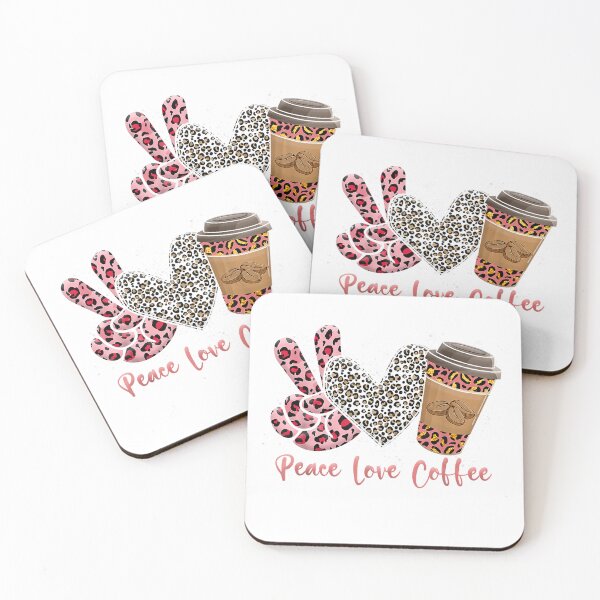 Item preview, Leopard Peace Love Coffee Leopard-Print Heart Coffee Lovers T-Shirt designed and sold by TheStephenBolin.