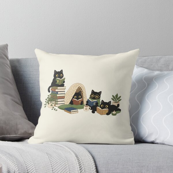 Item preview, Cozy Black Cats Reading in a Book Nook, Cute Literary Cat Art designed and sold by Krasnovaovaova.
