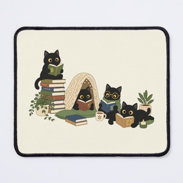 Item preview, Cozy Black Cats Reading in a Book Nook, Cute Literary Cat Art designed and sold by Krasnovaovaova.