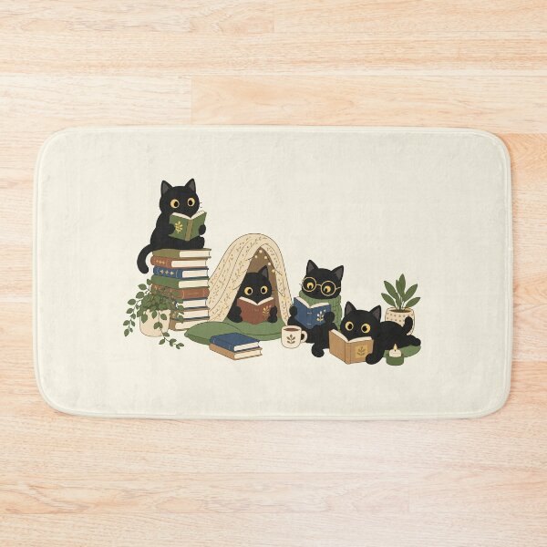 Item preview, Cozy Black Cats Reading in a Book Nook, Cute Literary Cat Art designed and sold by Krasnovaovaova.