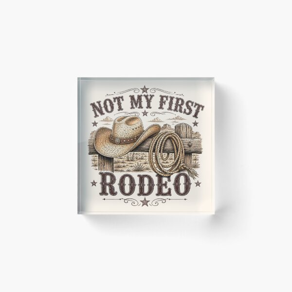 Item preview, Retro Cowboy Hat Not My First Rodeo designed and sold by legendaryskins.
