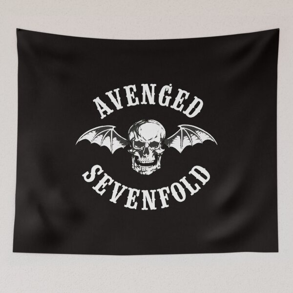 Item preview, Avenged Sevenfold Skull Bat Wings Band Logo White designed and sold by Hector-Studio.