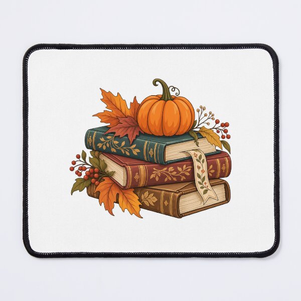 Item preview, Cozy Autumn Books with Pumpkin and Fall Leaves designed and sold by skyartdesign.