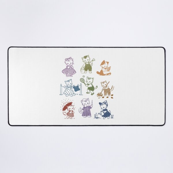 Item preview, Vintage Kittens Everyday Activities, Retro Cat Hobbies Illustration Set designed and sold by Krasnovaovaova.