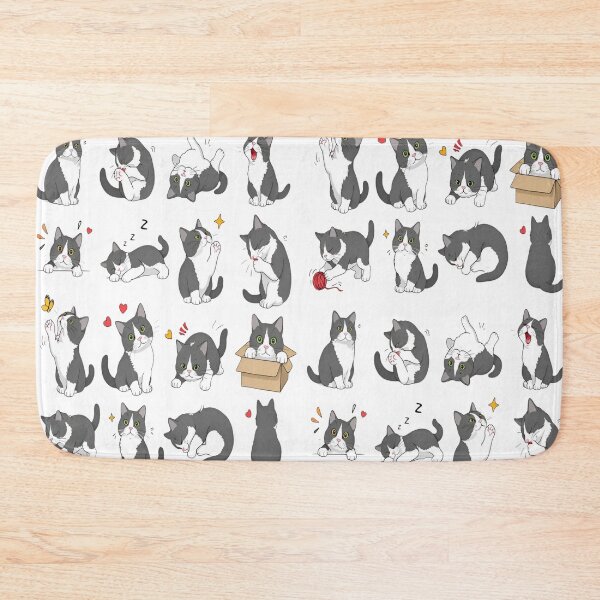 Item preview, Cute Minimalist Cat Pattern Art Adorable Kitty Digital Vector Illustration Playful Cat Silhouette Aesthetic Black Cat Patterns designed and sold by Matt_Smith.
